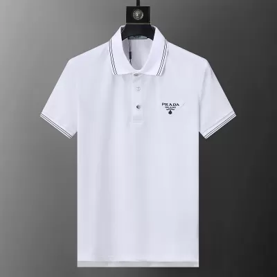 Prada Logo-plaque Terry-cloth Polo Shirt White - luxurydeal