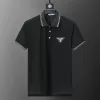 Prada Logo-plaque Terry-cloth Polo Shirt Black - luxurydeal