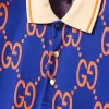 Gucci GG Supreme Cotton Polo Shirt Blue - luxurydeal