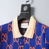 Gucci GG Supreme Cotton Polo Shirt Blue - luxurydeal