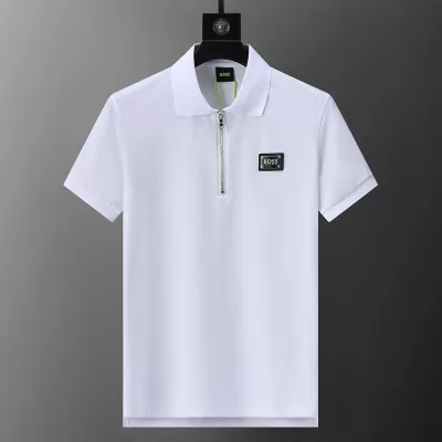 BOSS Regular-Fit Zipped Polo Shirt With Logo Detail - luxurydeal