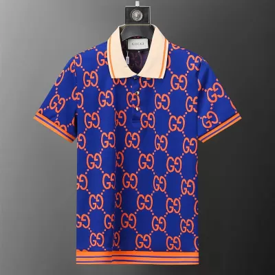 Gucci GG Supreme Cotton Polo Shirt Blue - luxurydeal