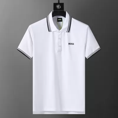 BOSS White Contrast Logo Polo Shirt - luxurydeal