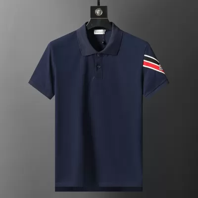 Moncler Tricolour-Trimmed Cotton Piquet T-shirt - luxurydeal