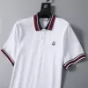 Moncler Striped Collar Cotton Piquet Polo Shirt White - luxurydeal