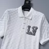 LV Damier Jacquard Short-Sleeved Polo Shirt with LV Crystal Embellishments White - luxurydeal