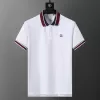 Moncler Striped Collar Cotton Piquet Polo Shirt White - luxurydeal