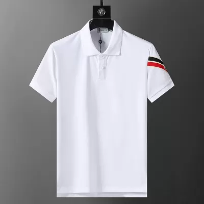 Moncler Tricolour-Trimmed Cotton Piquet T-shirt - luxurydeal