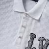 LV Damier Jacquard Short-Sleeved Polo Shirt with LV Crystal Embellishments White - luxurydeal