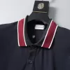 Moncler Striped Collar Cotton Piquet Polo Shirt Dark Blue - luxurydeal